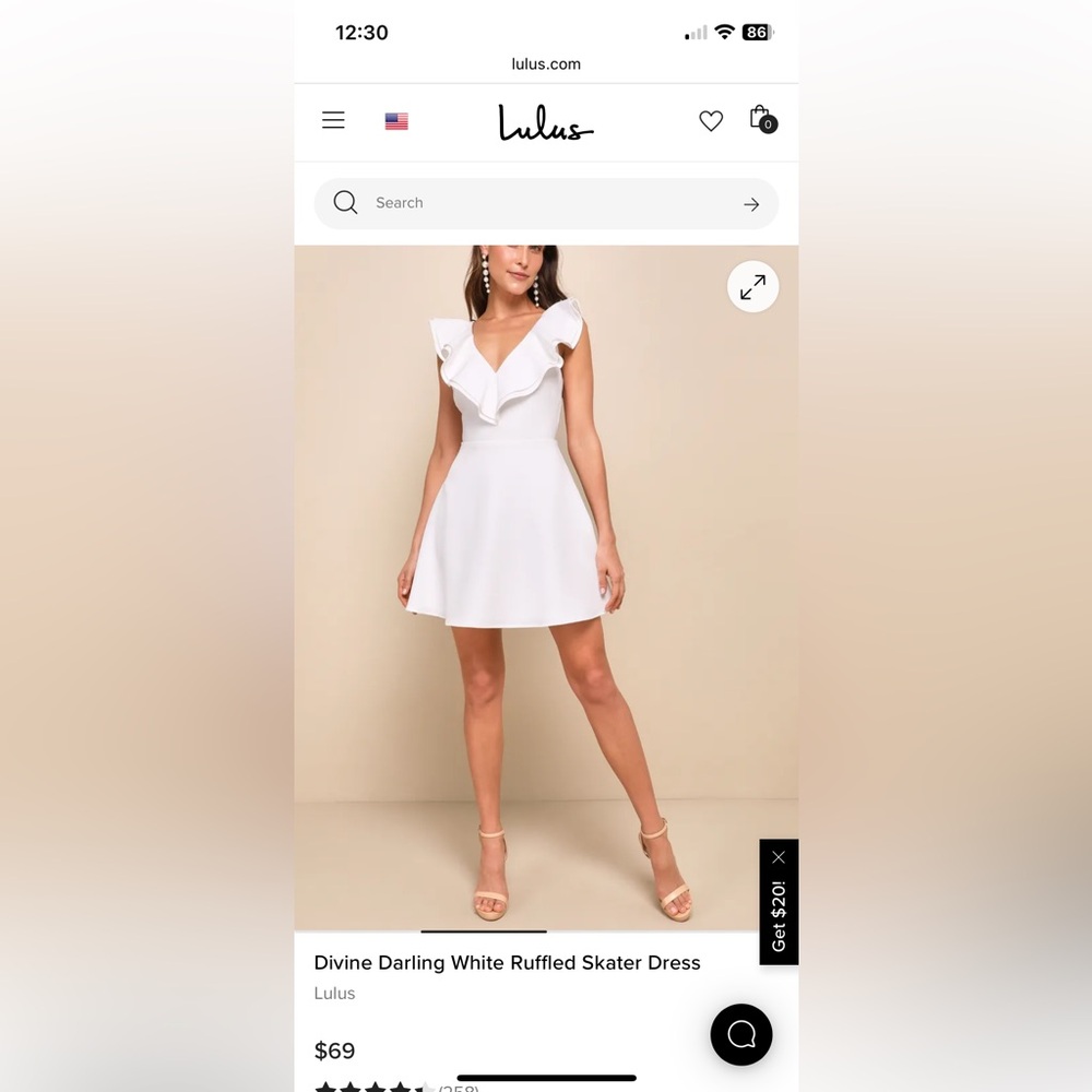 Lulu's White Ruffled Skater Dress